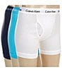 Color:White/Spell/Blue - Image 1 - Cotton Stretch Solid Boxer Briefs 3-Pack
