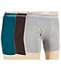 Color:Mulch - Image 1 - Cotton Stretch Solid Boxer Briefs 3-Pack