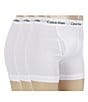 Color:White - Image 1 - Cotton Stretch Solid Boxer Briefs 3-Pack