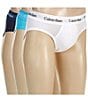 Color:White/Spell/Blue - Image 1 - Cotton Stretch Solid Hip Briefs 3-Pack