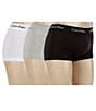 Color:White - Image 1 - Low-Rise Cotton Stretch Solid Trunks 3-Pack