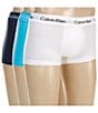 Color:White/Spell/Blue - Image 1 - Low-Rise Cotton Stretch Solid Trunks 3-Pack