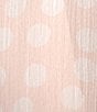Color:Petal Cream - Image 3 - Dotted Flutter 3/4 Sleeve V-Neck Keyhole Button Back Chiffon Shift Dress