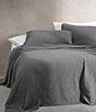 Color:Dark Grey - Image 1 - Essential Garment Washed Cotton Jacquard Coverlet