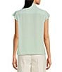Calvin Klein Flutter Sleeve Collared Ruffle Button Front Blouse, Positano - Image 2