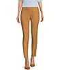 Color:Luggage - Image 1 - Front Seam Slim Tapered Leg Stretch Twill Ankle Pull-On Pants