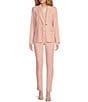 Color:Silver Pink - Image 3 - Front Seam Slim Tapered Leg Stretch Twill Ankle Pull-On Pants