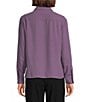 Calvin Klein Georgette Point Collar Long Sleeve Ruffle Button Front Top, Color:Winter Plum - Image 2