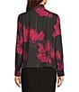 Calvin Klein Georgette Tie Neck Long Sleeve Button Front Blouse, Color:Cranberry Multi - Image 2