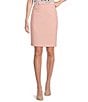 Color:Silver Pink - Image 1 - High Rise Luxe Stretch Pencil Skirt