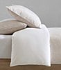 Color:White/Neutral Pink - Image 5 - Ikat Pinstripe Cotton Percale Comforter Mini Set