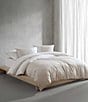 Color:White/Neutral Pink - Image 2 - Ikat Pinstripe Cotton Percale Duvet Cover Mini Set