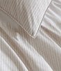 Color:White/Neutral Pink - Image 5 - Ikat Pinstripe Cotton Percale Duvet Cover Mini Set
