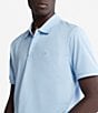 Color:Cerulean - Image 3 - Short Sleeve Classic Fit Smooth Polo Shirt