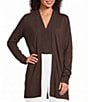 Calvin Klein Knit Collarless Long Sleeve Open Front Cardigan - Image 1