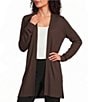 Calvin Klein Knit Collarless Long Sleeve Open Front Cardigan - Image 1