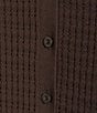 Calvin Klein Knit Crew Neck Short Sleeve Button Front Top - Image 4