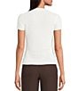 Calvin Klein Knit Crew Neck Cap Sleeve Button Front Top - Image 2