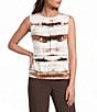 Calvin Klein Knit Jersey Print Crew Neck Sleeveless Top - Image 1