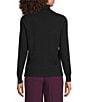 Calvin Klein Knit Mock Neck Long Sleeve Top, Color:Black - Image 2