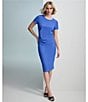 Color:Dazzling Blue - Image 5 - Knit Round Neck Short Sleeve Ruched Side Top
