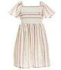Color:Assorted - Image 1 - Little Girls 2T-6X Lurex Stripe Fit & Flare Dress