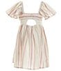 Color:Assorted - Image 2 - Little Girls 2T-6X Lurex Stripe Fit & Flare Dress