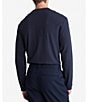Color:Dark Sapphire - Image 2 - Long Sleeve Mini Waffle Knit Henley T-Shirt