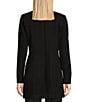 Calvin Klein Long Sleeve Open Front Trench Jacket, Color:Black - Image 2