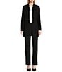 Calvin Klein Long Sleeve Open Front Trench Jacket, Color:Black - Image 3