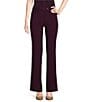 Color:Aubergine - Image 1 - Luxe Modern Fit Button Fly Welt Pocket Pants