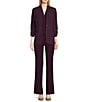 Color:Aubergine - Image 3 - Luxe Modern Fit Button Fly Welt Pocket Pants
