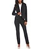 Calvin Klein Luxe Stretch 2 Button Notch Lapel Long Sleeve Blazer & Classic Fit Straight Leg Pants - Image 1