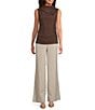 Calvin Klein Mesh Knit Mock Neck Sleeveless Fitted Top, Color:Toasted Sumac - Image 3