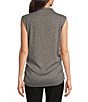 Calvin Klein Mock Neck Sleeveless Ruched Top, Color:Heather Grey - Image 2