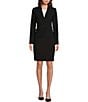 Calvin Klein Notch Lapel Long Sleeve One Button Jacket & High Rise Luxe Stretch Pencil Skirt - Image 4