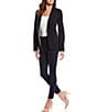 Calvin Klein Notch Lapel Long Sleeve One Button Jacket & High Rise Luxe Stretch Pencil Skirt - Image 1