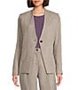 Calvin Klein Novelty Collarless One Button Jacket, Color:Oyster Multi - Image 1