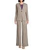 Calvin Klein Novelty Collarless One Button Jacket, Color:Oyster Multi - Image 4