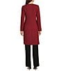 Calvin Klein Novelty Crew Neck Long Sleeve Open Front Topper, Color:Port/Cranberry - Image 2