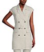 Color:Galaxy - Image 1 - Novelty Notch Lapel Double Breasted Sleeveless Coordinating Belted Vest