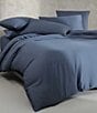 Color:Dark Blue - Image 3 - Organic Earth Collection Solid Cotton Sateen Duvet Cover Mini Set