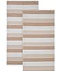 Color:Almond/Fawn/Linen - Image 3 - Outdoor Collection Blocked Striped Cotton 2-Piece Beach Towel Set