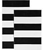 Color:Black/White - Image 3 - Outdoor Collection Poolside Striped 2-Piece Beach Towel Set