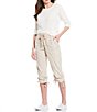 Color:Beige - Image 3 - Performance Convertible Capri to Cargo Pull-On Pants