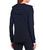 Color:Black - Image 2 - Performance Ruched Long Sleeve Zip Front Hoodie Jacket