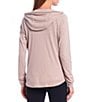 Color:Even Sand - Image 2 - Performance Ruched Long Sleeve Zip Front Hoodie Jacket