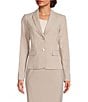 Color:Khaki - Image 4 - Petite Size Notch Collar Long Sleeve Jacket