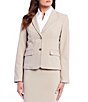 Color:Khaki - Image 3 - Petite Size Notch Collar Long Sleeve Jacket