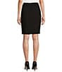 Color:Black - Image 2 - Petite Size High Rise Luxe Stretch Pencil Skirt